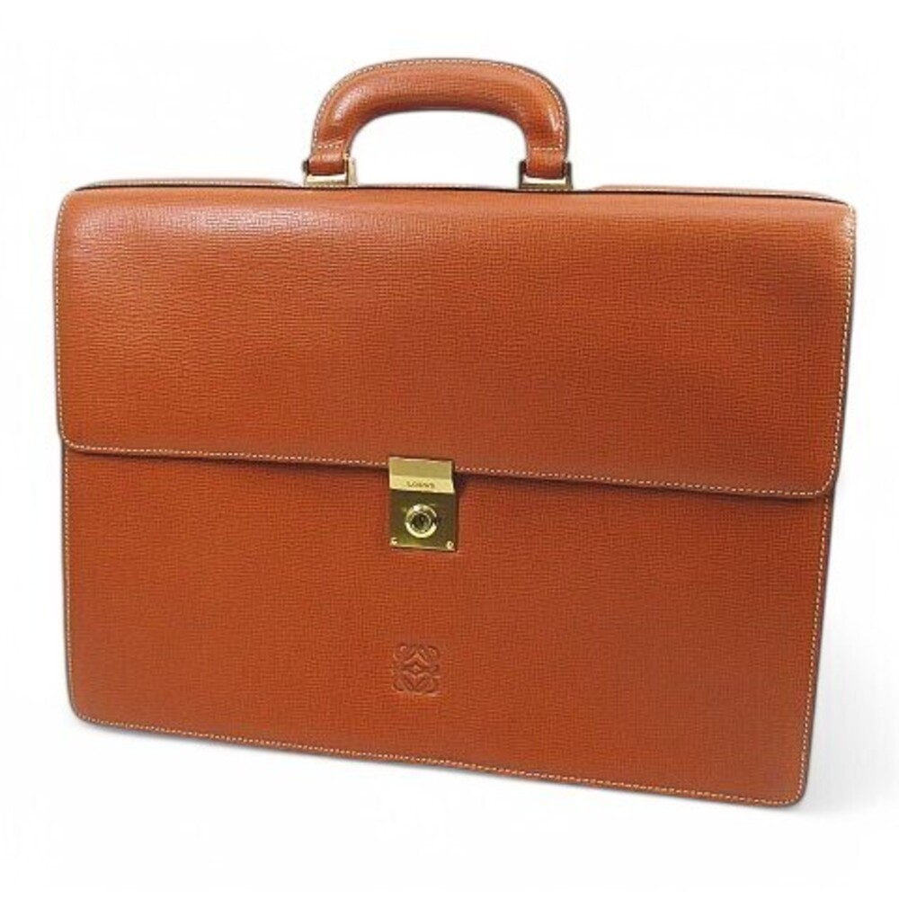 Loewe Anagram Business Bag Briefcase Brown Leather